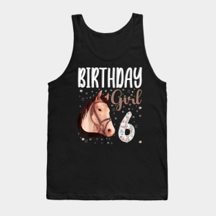 Horse Animal Lovers 6th Birthday Girl Tank Top